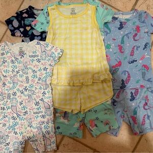 Carter's Size 4/5 Girl Pajamas - Yellow, Blue, Pink, and Green